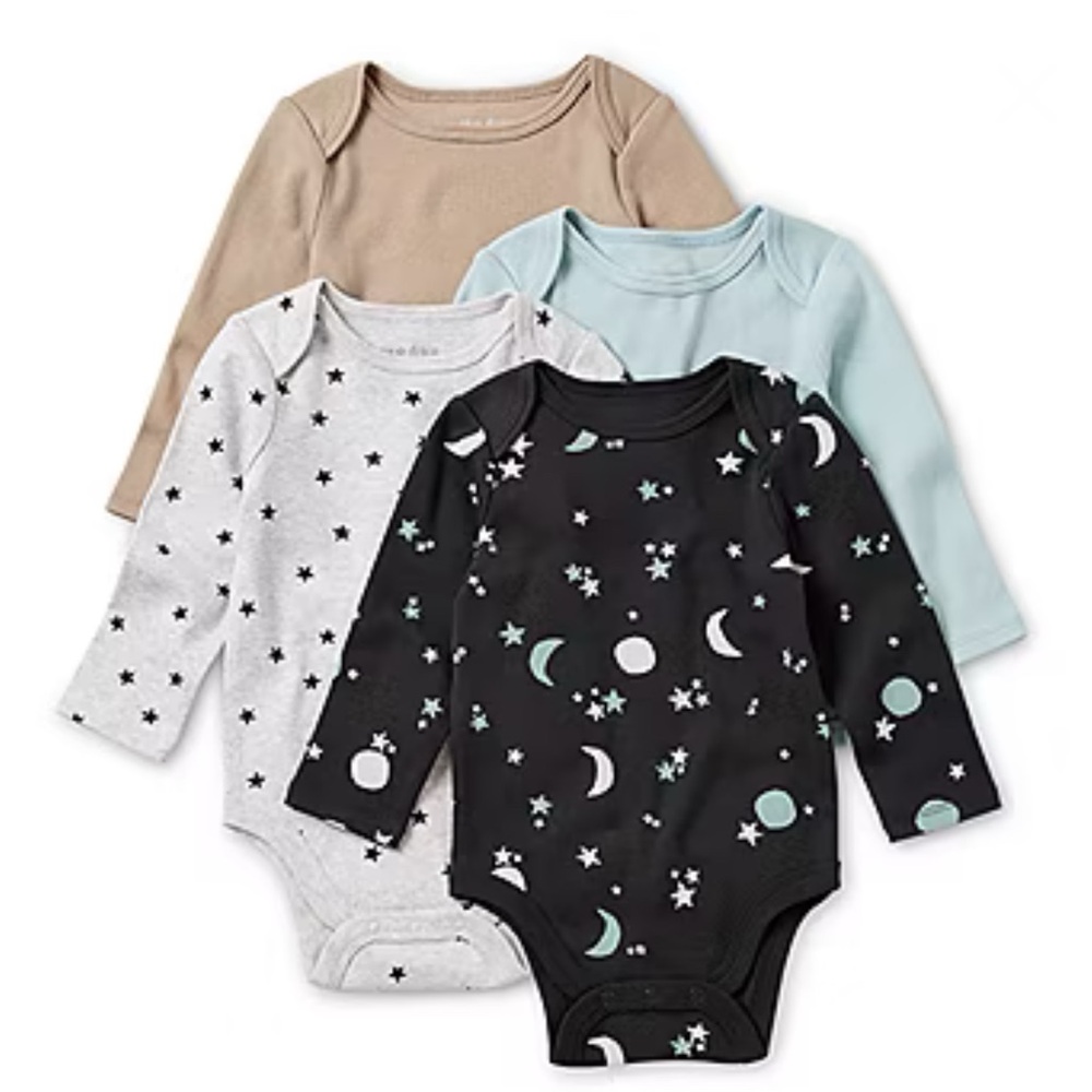 Okie Dokie Baby Unisex 4-pc. Crew Neck Long Sleeve Bodysuit